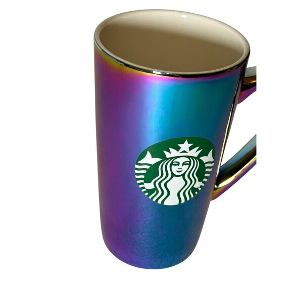 Starbucks 2022 Holiday Coffee Mug 16oz Rainbow Holographic Iridescent- Mermaid - Picture 4 of 7